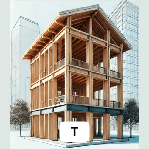 Illustration of a timber-framed building